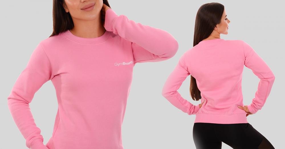 Dámská mikina Basic Jumper Baby Pink - GymBeam