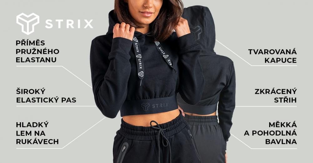 Dámská mikina Essential Cropped Hoodie Black - STRIX