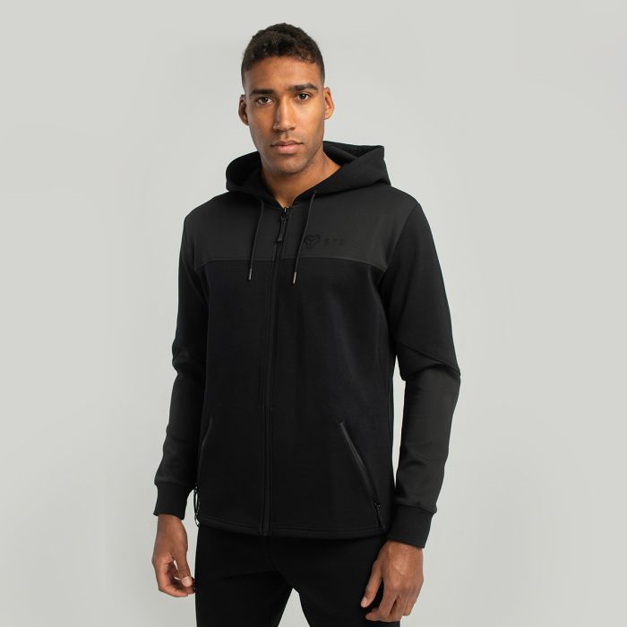 Mikina Essential Zip Up Hoodie Black - STRIX