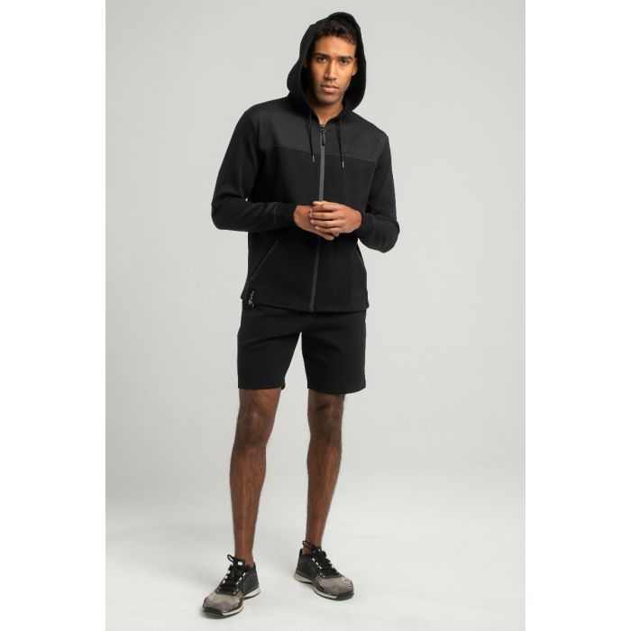 Mikina Essential Zip Up Hoodie Black - STRIX