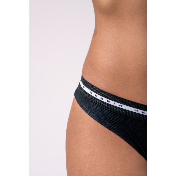 Kalhotky Thong Mesh Me Black - NEBBIA