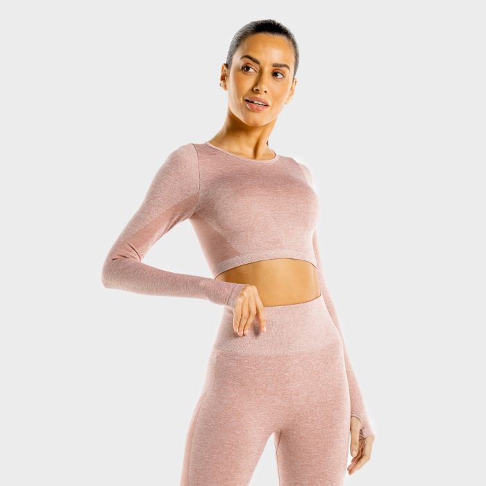 Sportovní Top Marl Seamless Crop Top Rose Gold - SQUATWOLF