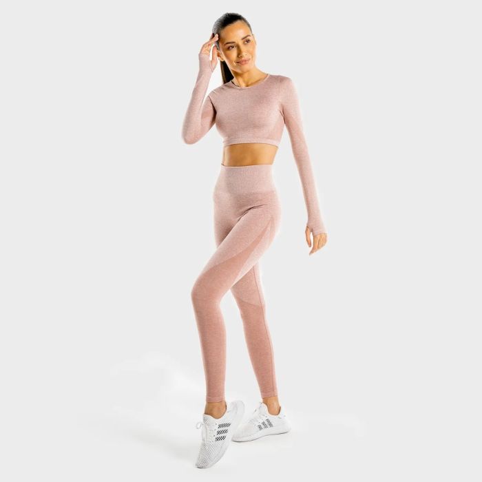 Sportovní Top Marl Seamless Crop Top Rose Gold - SQUATWOLF