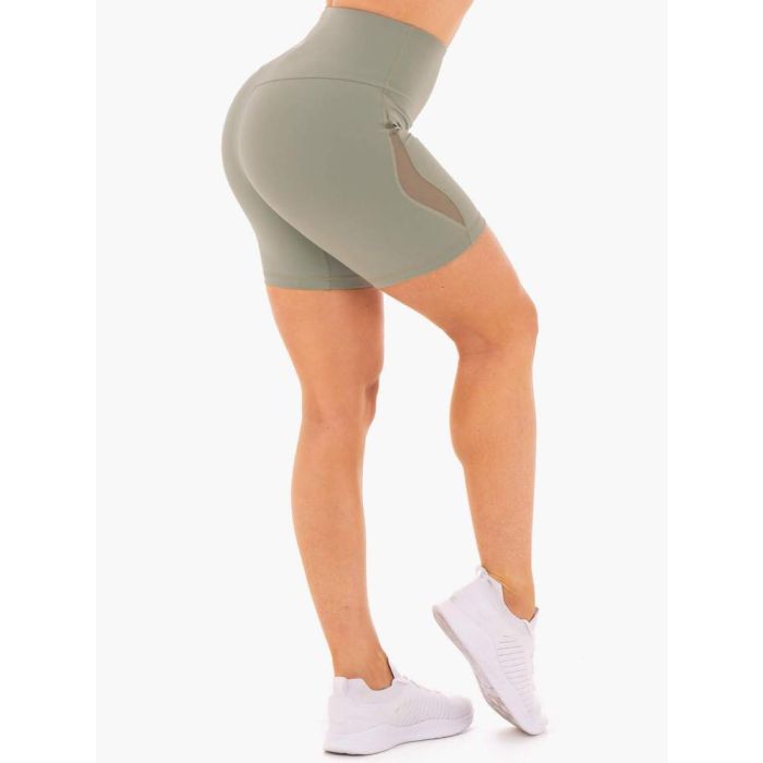 Dámské šortky Hype High Waisted Mesh Olive - Ryderwear