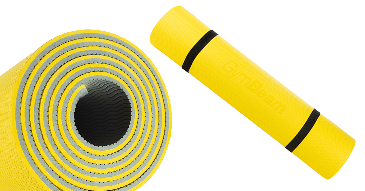 Podložka Yoga Mat Dual Grey/Yellow - GymBeam